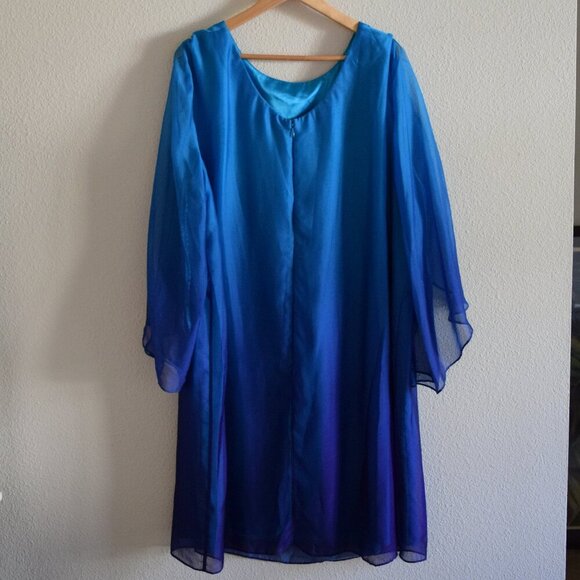 TAHARI Arthur S. Levine Ombre Dress in Blue Size 22W - Picture 2 of 9